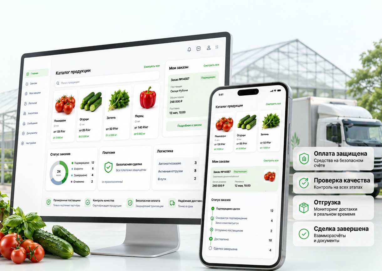 Платформа Свежие Торги — каталог продукции, заказы и логистика